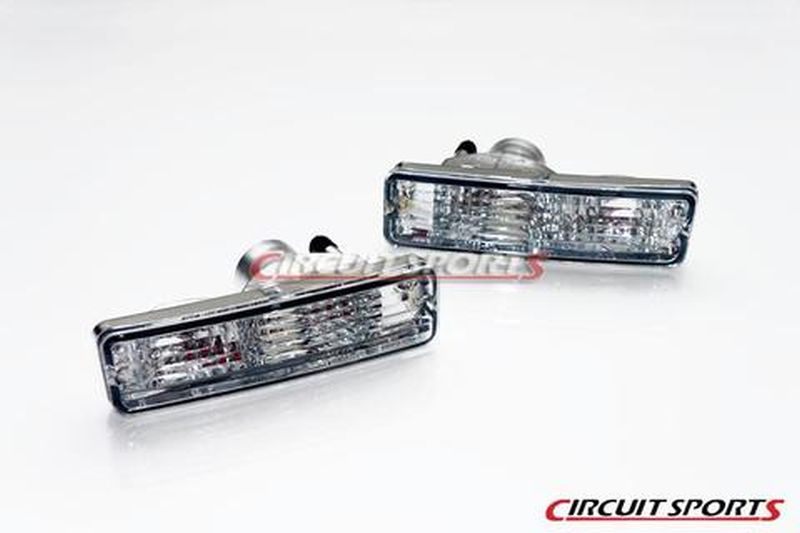 Circuit Sports Clear Front Turn Signal Lights Set for 91-94 Nissan 240SX 180SX JDM/EURO Front Front Bumper
