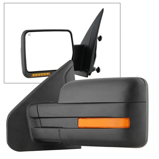 Xtune Ford F150 07-14 Power Heated Amber LED Signal OE Mirror Left MIR-03349EH-P-LSPYDER