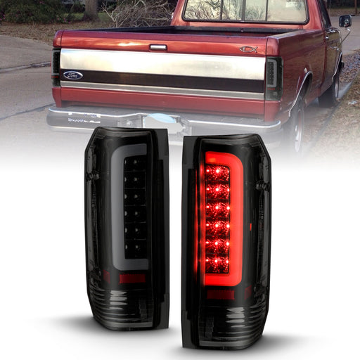 ANZO 1987-1996 Ford F-150 LED Taillights Black Housing Smoke Lens (Pair)ANZO