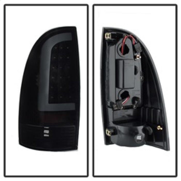 xTune 05-15 Toyota Tacoma (Excl LED Tail Lights) LED Tail Lights - Blk Smk (ALT-ON-TT05-LBLED-BSM)SPYDER