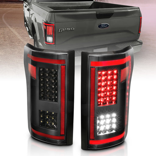 ANZO 15-17 Ford F-150 LED Taillights Black w/ SequentialANZO