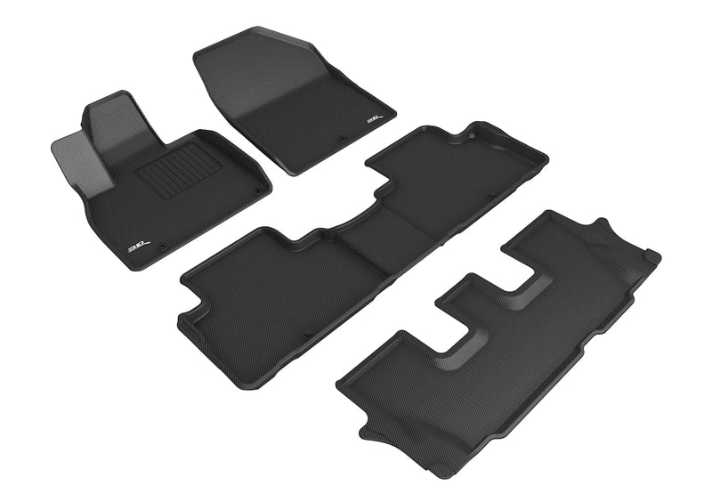 3D MAXpider Floor Mat For KIA TELLURIDE 8-SEAT 2020-2024 KAGU BLACK R1 R2 R33D MAXpider