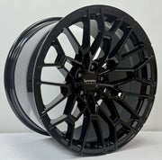 Symmetry Forged Wheels - SF-10 - Gloss Black, showcasing intricate design and glossy finish, ideal for BMW G80 models.
