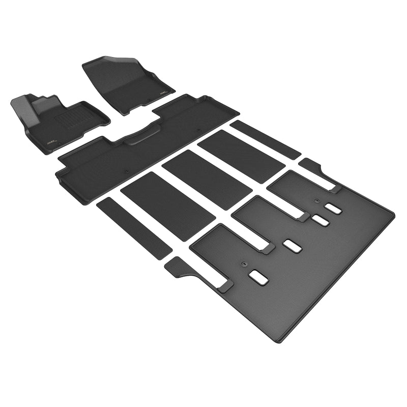 3D MAXpider Floor Mat For KIA CARNIVAL 7-SEAT 2022-2024 W/ REAR AUTO SEAT KAGU BLACK R1 R2 R33D MAXpider