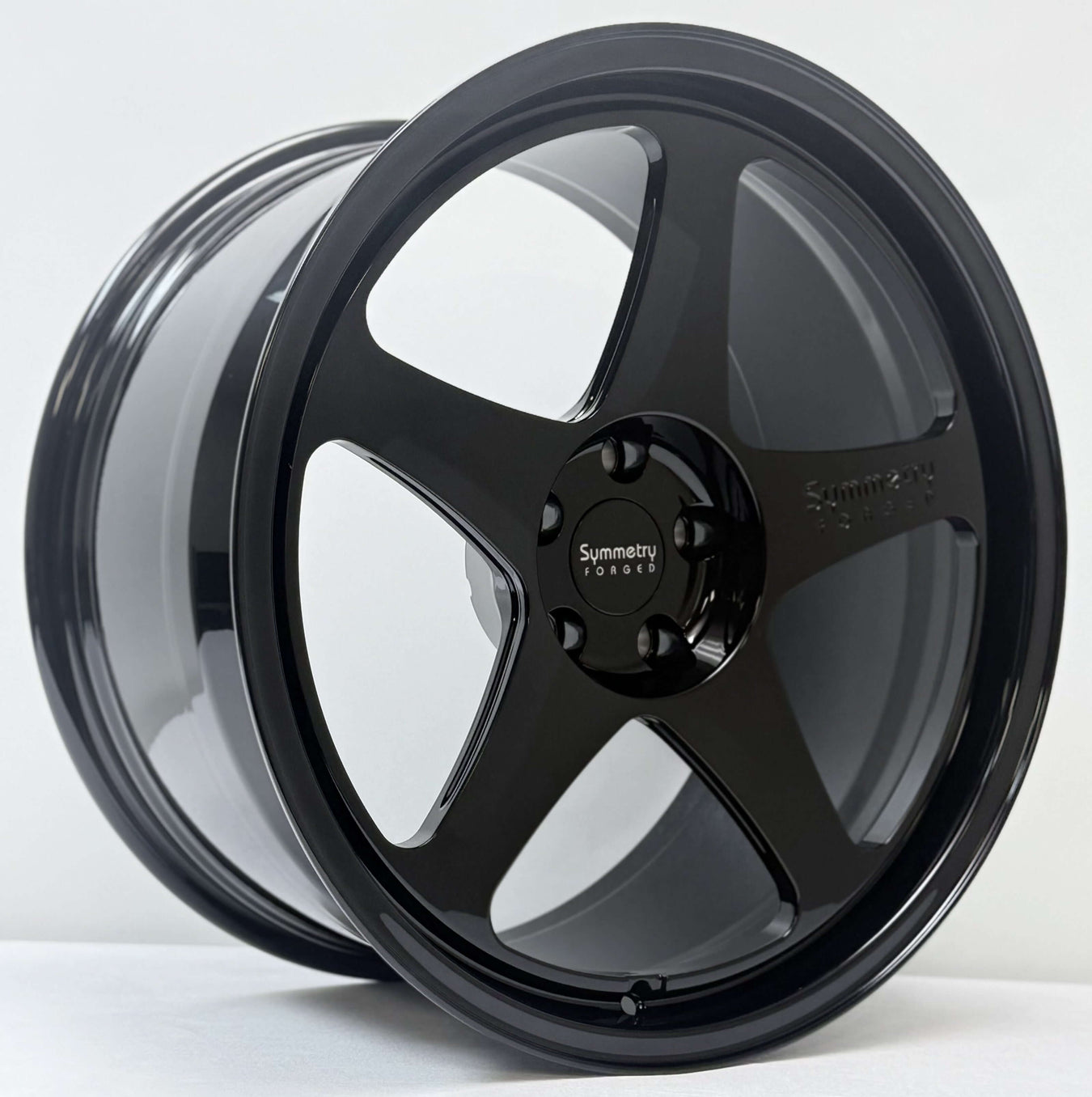 Symmetry Forged Wheels - SF-09 - Gloss Black showcasing a stylish 5-spoke design with a sleek finish.