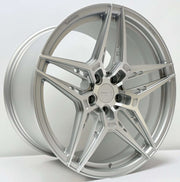 Symmetry Forged Wheels - SF-02 - Silver Machine Satin Lacquer showcasing a full forged wheel design.