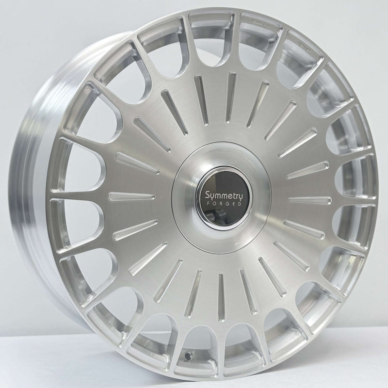 Symmetry Forged Wheels - SF-05 - Brushed Clear showcasing a sleek design and high-quality finish.