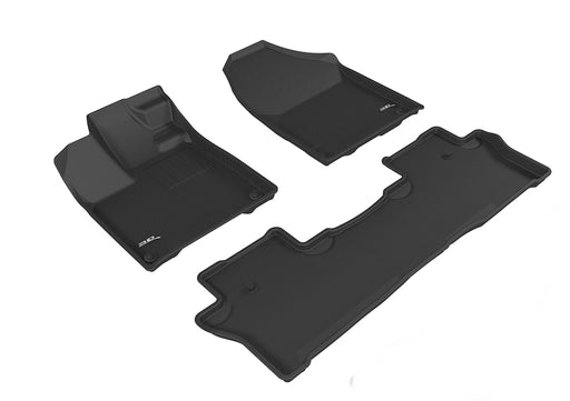 3D MAXpider Floor Mat For HONDA PASSPORT 2019-2024 / HONDA PILOT 2016-2022 KAGU BLACK R1 R23D MAXpider