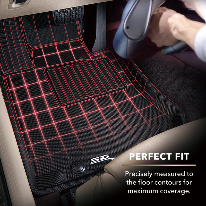 3D MAXpider Floor Mat For CHEVROLET SILVERADO CREW CAB 2019-2024 W/ BENCH SEATING KAGU BLACK R1 R23D MAXpider