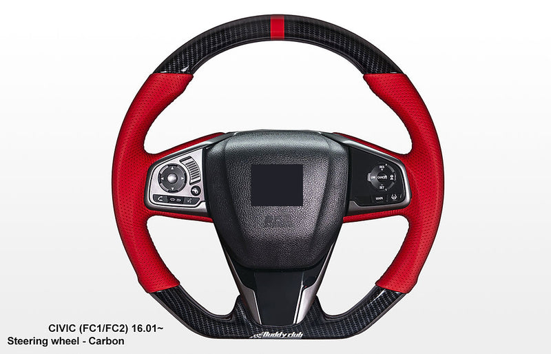 Buddy Club Sport Steering Wheel Carbon for 2016+ Honda Civic/Type R Time Attack