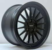 Symmetry Forged Wheels - SF-11 - Black Satin Lacquer showcasing a sleek, modern design with a multi-spoke pattern.