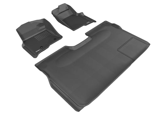 3D MAXpider Floor Mat For FORD F-150 2010-2014 SUPERCREW KAGU BLACK R1 R2 (2 POSTS, WITH HEATING DUCT, NOT FIT 4X4 M/T FLOOR SHIFTER, TRIM TO FIT SUBWOOFER)3D MAXpider