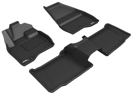 3D MAXpider Floor Mat For FORD EXPLORER WITH 2ND ROW CENTER CONSOLE 2017-2019 KAGU BLACK R1 R2 (SINGLE POST ON FRONT PASSENGER'S FLOOR)3D MAXpider