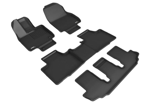 3D MAXpider Floor Mat For TOYOTA HIGHLANDER GASOLINE 8-SEAT 2020-2024 KAGU BLACK R1 R2 R33D MAXpider