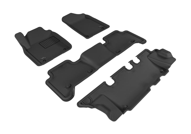3D MAXpider Floor Mat For INFINITI QX80 8-SEAT 2014-2024 / QX56 2011-2013 KAGU BLACK R1 R2 R33D MAXpider