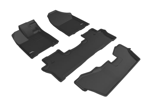 3D MAXpider Floor Mat For HONDA PILOT 8-PASSENGER 2016-2022 KAGU BLACK R1 R2 R33D MAXpider