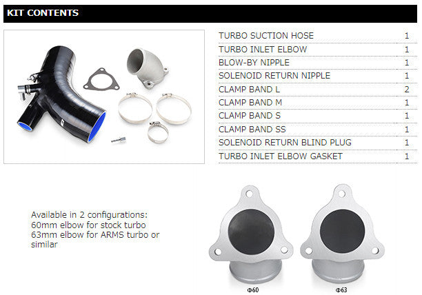 Tomei Turbo suction Hose 63mm Elbow For Mitsubishi EVO 10 4B11 Tomei Arm TurboTomei USA