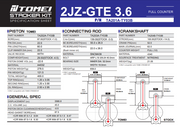 Tomei 3.6L Full Counterweight Stroker Kit For Toyota 2JZ-GTETomei USA