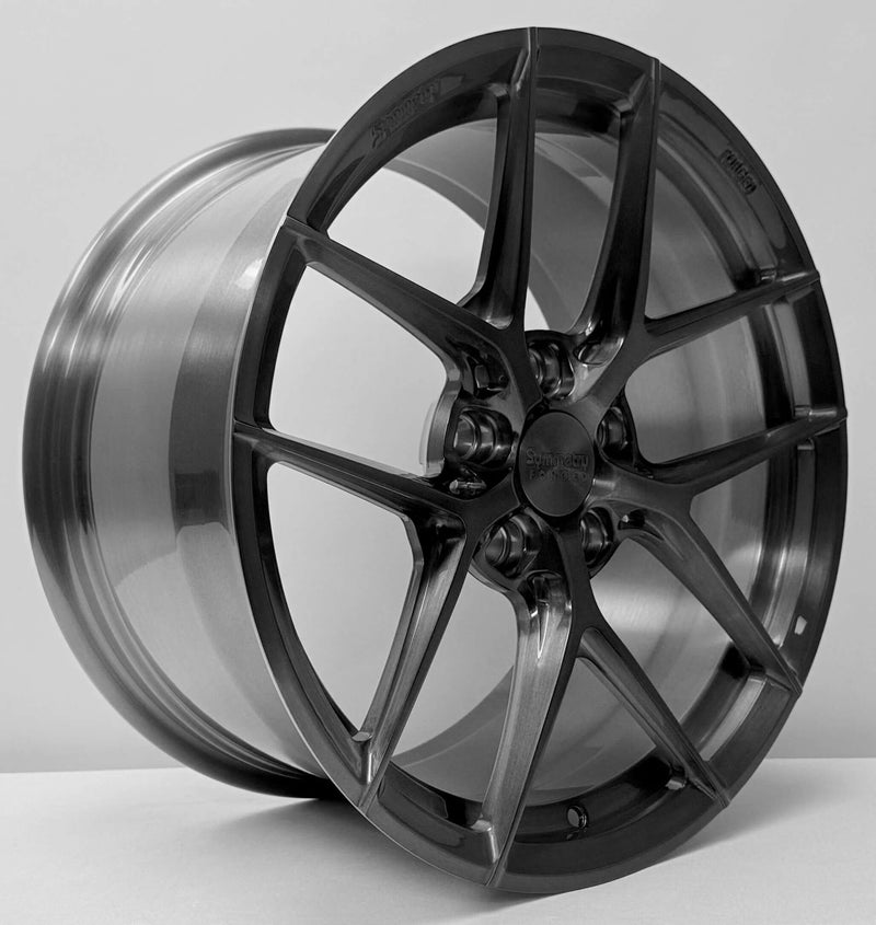Symmetry Forged Wheels - SF-07 - Black Machine Dark Tint showcasing full forged construction and sleek design.