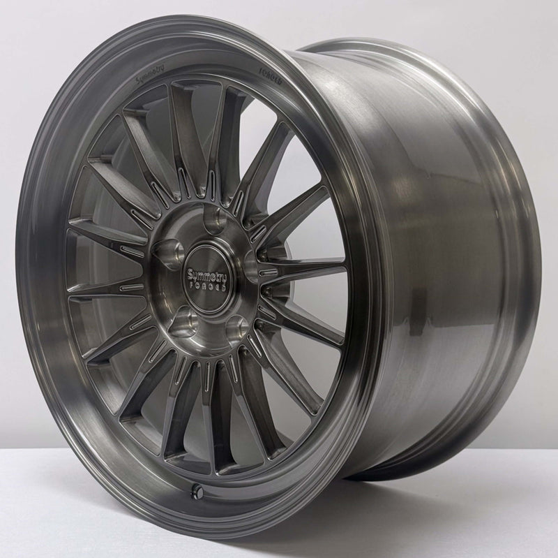 Symmetry Forged Wheels - SF-11 - Black Machine Dark Tint side view showcasing the forged design and finish.