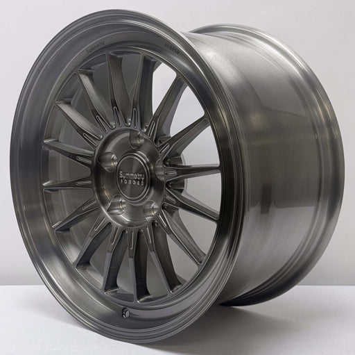 Symmetry Forged Wheels - SF-11 - Black Machine Dark Tint side view showcasing the forged design and finish.