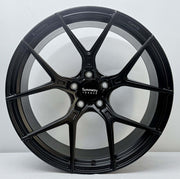 Symmetry Forged Wheels - SF-06 - Black Satin showcasing the sleek black satin finish and intricate design.