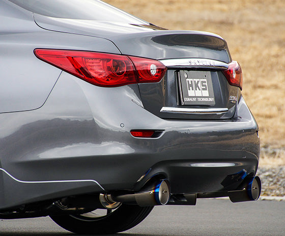 HKS Full Dual Ti Tip Exhaust System For 2014-2024 Infiniti Q50 VQ37HR/VR30DDTT