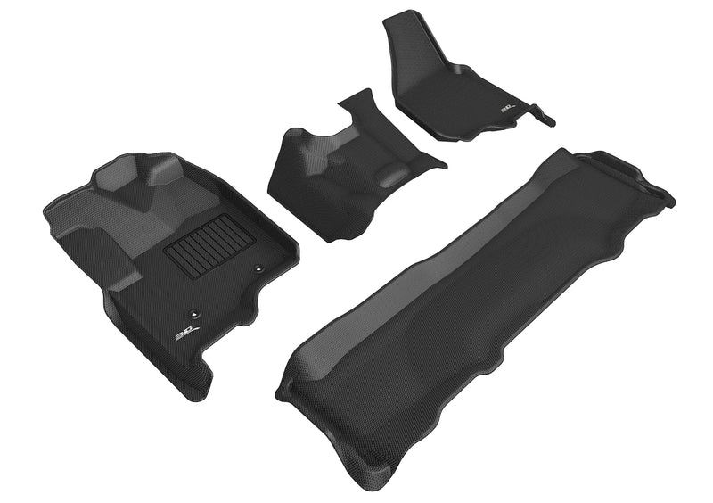 3D MAXpider Floor Mat For FORD F-250 / 350 / 450 CREW CAB 2012-2016 WITH BENCH R1 NO FLOOR SHIFT WITH RAISED DEAD PEDAL KAGU BLACK R1 R23D MAXpider