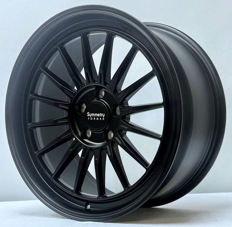 Symmetry Forged Wheels - SF-11 - Black Satin Lacquer showcasing its sleek design and high-quality finish.