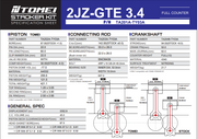 Tomei 3.4L Full Counterweight Stroker Kit For Toyota 2JZ-GTETomei USA