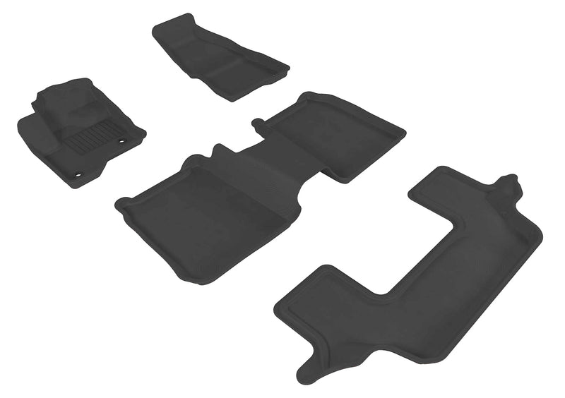 3D MAXpider Floor Mat For FORD FLEX 2009-2019 W/O 2ND ROW CENTER CONSOLE KAGU BLACK R1 R2 R3 (2 EYELETS)3D MAXpider