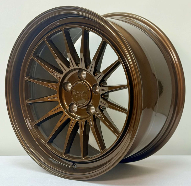 Symmetry Forged Wheels - SF-11 - Gloss Bronze showcasing a full forged design and sleek gloss finish.