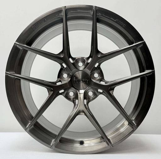 Symmetry Forged Wheels - SF-07 - Black Machine Dark Tint close-up view showcasing the wheel design.