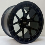 Symmetry Forged Wheels - SF-12 - Black Satin showing a full forged design with a sleek black satin finish.
