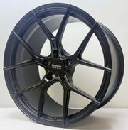 Symmetry Forged Wheels - SF-06 - Black Satin showcasing the sleek design and craftsmanship of the forged wheel.