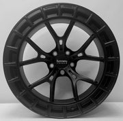 Symmetry Forged Wheels - SF-12 - Black Satin showcasing a full forged wheel design in black satin finish.