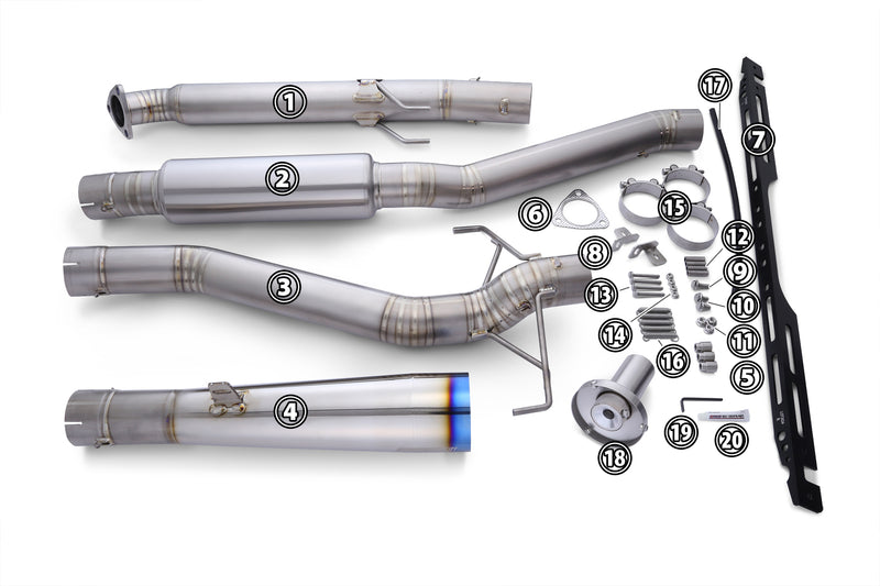 22+ Civic Type-R FL5 / Tomei Ti Muffler Kit Repair Parts / Type-R Single Exit / TB6090-HN06D