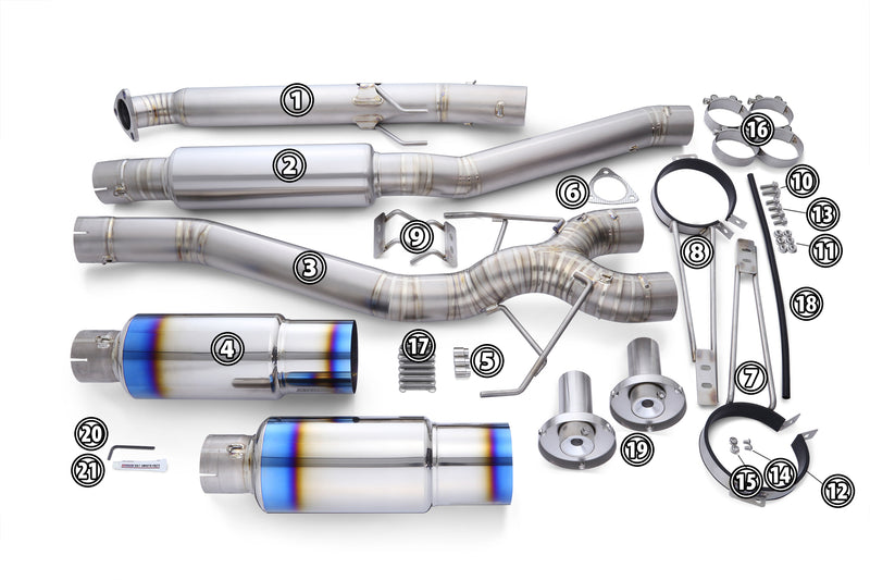 22+ Civic Type-R FL5 / Tomei Ti Muffler Kit Repair Parts / Type-D Dual Exit / TB6090-HN06E