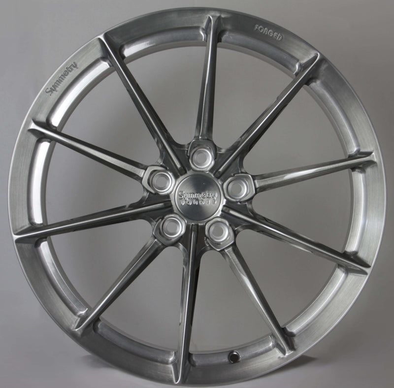 Symmetry Forged Wheels - SF-08LK - Brushed Gunmetal Tint, full forged wheel design, perfect for Audi and MBZ models.