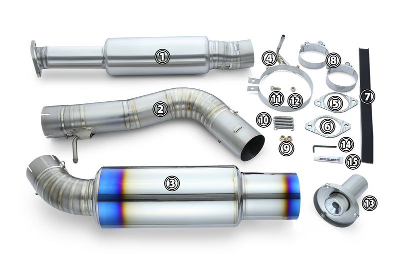 400Z RZ34 / Tomei Ti Muffler Kit Repair Parts / Type-R Single Exit / TB6090-NS21C