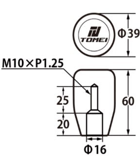 Tomei Duracon Shift Knob Type SS 60mm/Thread Size M10-P1.25