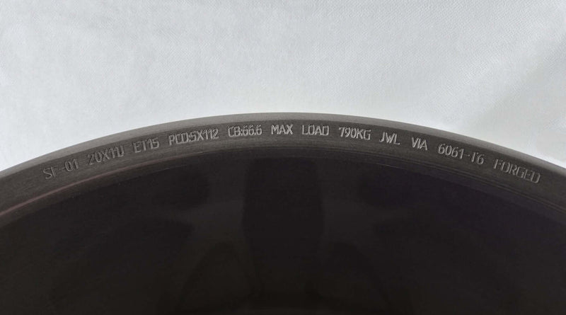 Symmetry Forged Wheels - SF-01- Brushed Tinted specifications and details on the inner rim.