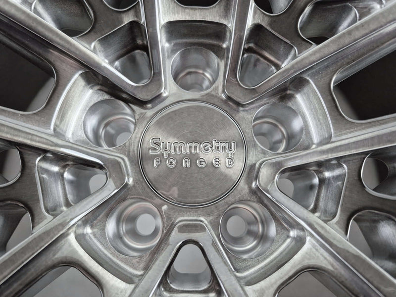Symmetry Forged Wheels - SF-01- Brushed Tinted close-up showing detailed wheel design and finish.