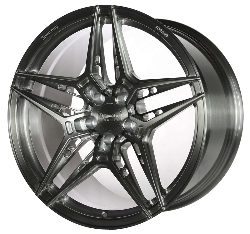 Symmetry Forged Wheels - SF-02 - Black Machine Dark Tint showcasing a sleek design and precision engineering.