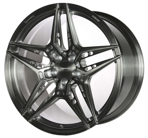 Symmetry Forged Wheels - SF-02 - Black Machine Dark Tint showcasing a sleek design and precision engineering.