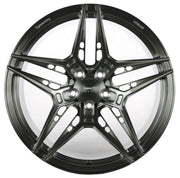 Symmetry Forged Wheels - SF-02 - Black Machine Dark Tint showcasing intricate design and premium finish.