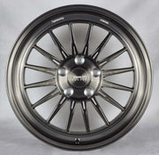 Symmetry Forged Wheels - SF-11 - Black Machine Dark Tint featuring a sleek design with ten angled spokes.