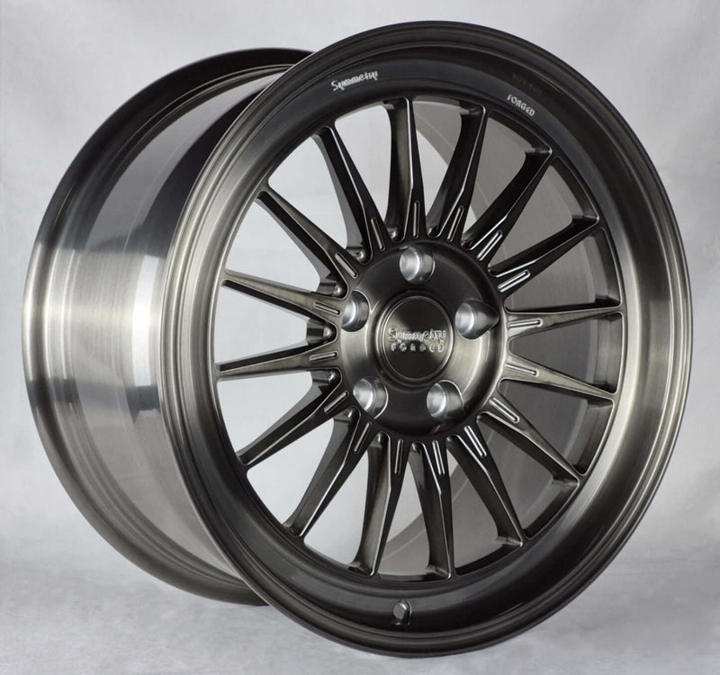 Symmetry Forged Wheels - SF-11 - Black Machine Dark Tint - Full forged design with sleek finish for Honda Civic Type-R.