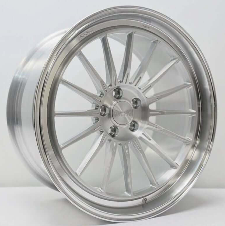 Symmetry Forged Wheels - SF-11 - Brushed Clear/Polished Lip wheel with a sleek design and finish.