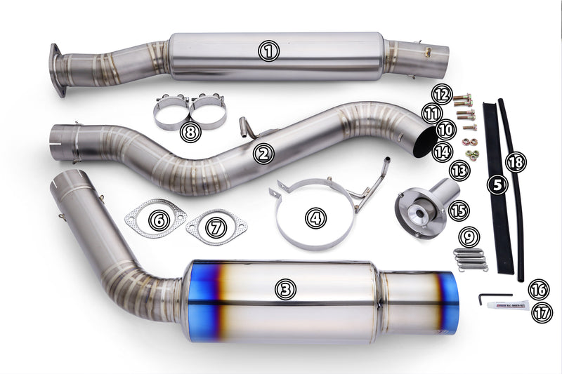 2022+ WRX FA24DIT / Tomei Ti Muffler Kit Repair Parts / Type-R Single Exit / TB6090-SB06A